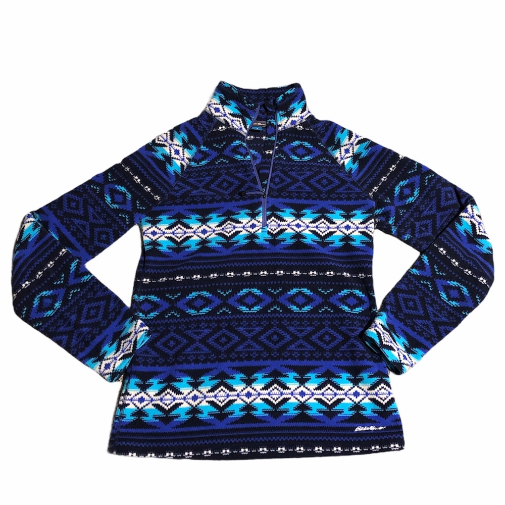 Blue Patterned Eddie Bauer Fleece